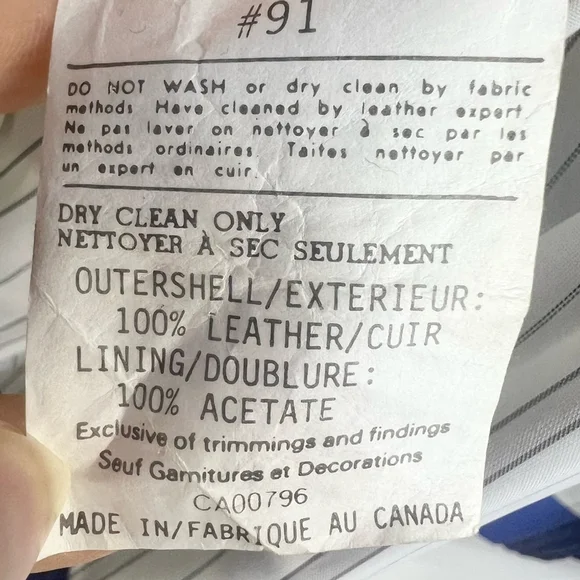 Vintage 80s genuine leather blue padded shoulder batwing bomber pant suit set 14 - Picture 16 of 17